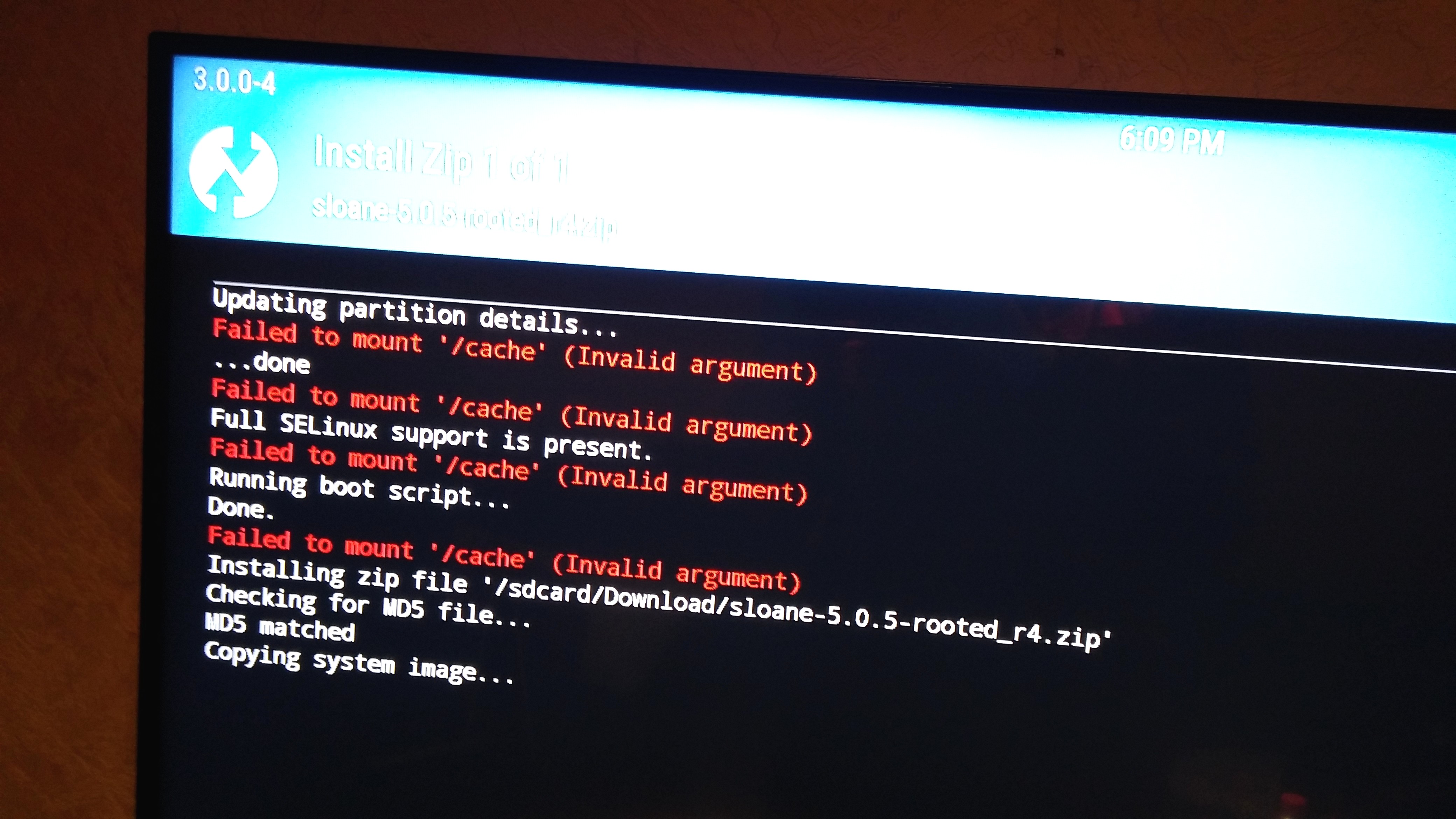 Panduan atasi masalah Failed To Mount System (Invalid Argument) pada Pixcom Andro Note 2 Pro via TWRP